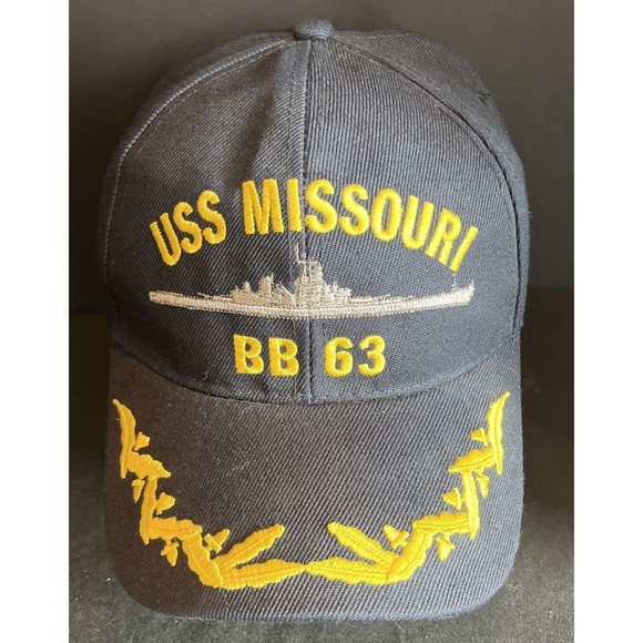 USS MISSOURI BB-63 Snapback Hat Cap Made In USA Embroidered - Picture 2 of 7